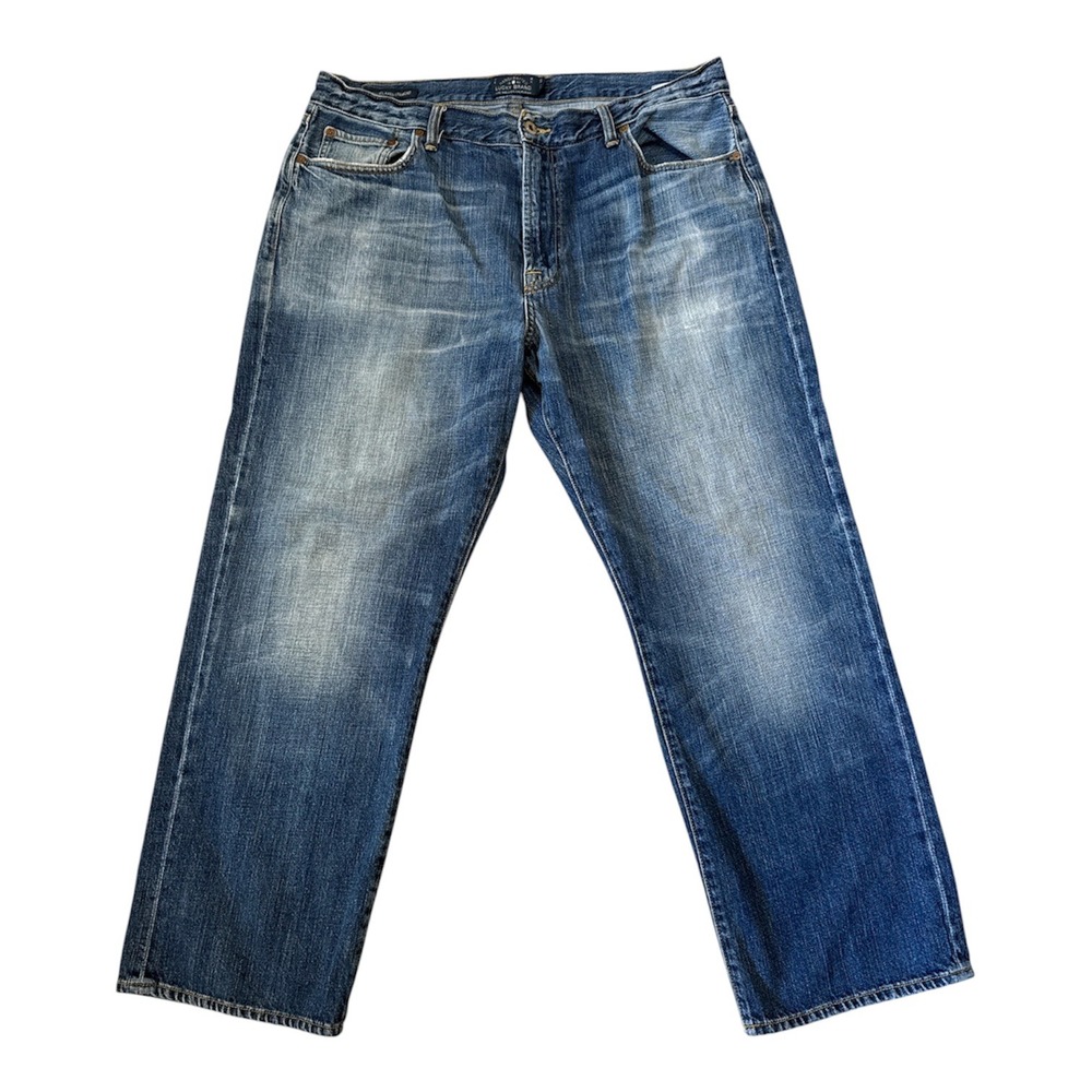 Lucky Brand 181 Relaxed Straight Mens Blue Jeans Size 38x30 Faded Denim